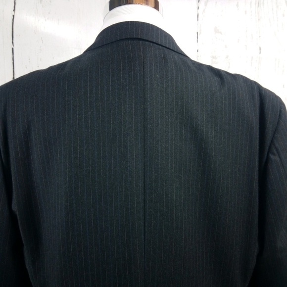 Joseph Abboud Pinstripes 44L Charcoal Suit Blazer - Picture 5 of 8